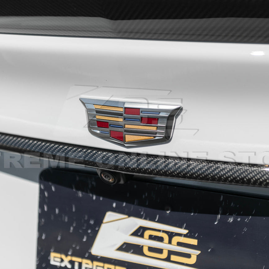 2022-Up Cadillac CT5 Dry Carbon Fiber Rear Deck Lid Center Applique Trunk Insert image 12