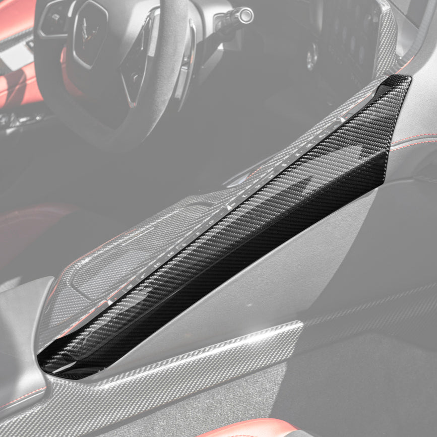Corvette C8 DRY CARBON FIBER Center Console Armrest Right Trim Panel image 3