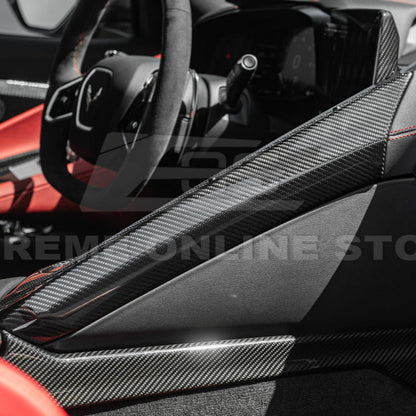 Corvette C8 DRY CARBON FIBER Center Console Armrest Right Trim Panel image 4