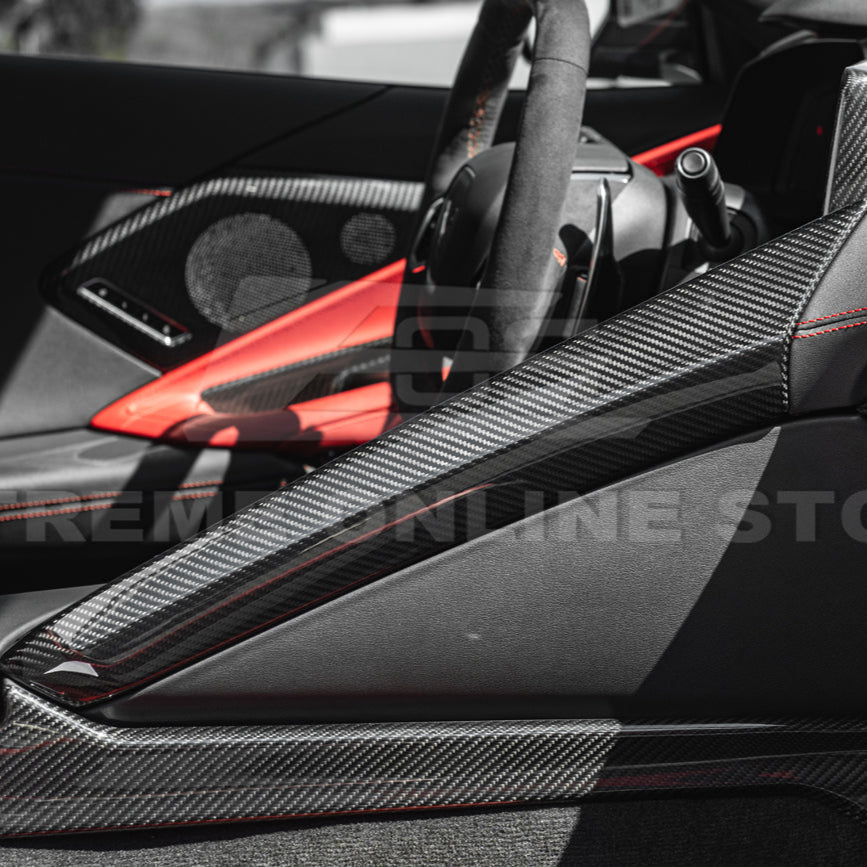 Corvette C8 DRY CARBON FIBER Center Console Armrest Right Trim Panel image 6