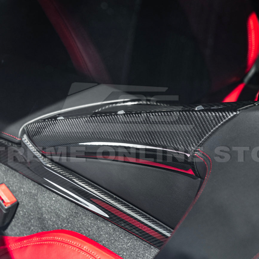 Corvette C8 DRY CARBON FIBER Center Console Armrest Right Trim Panel image 7