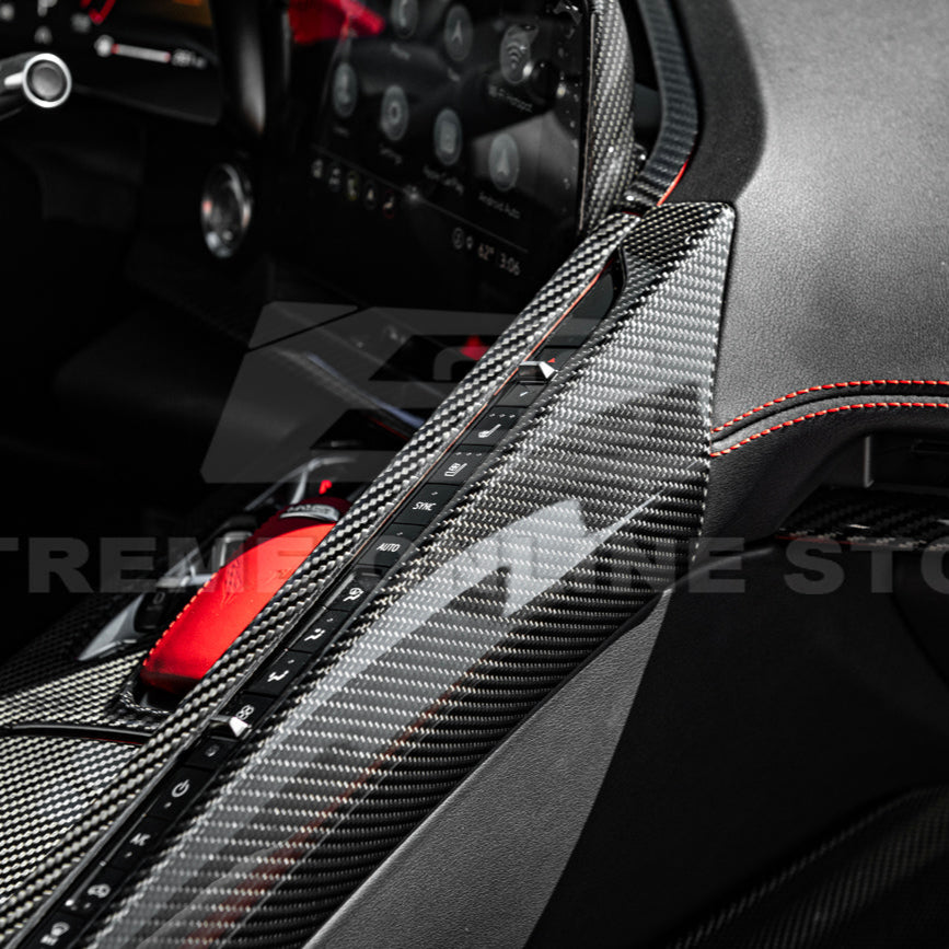 Corvette C8 DRY CARBON FIBER Center Console Armrest Right Trim Panel image 8