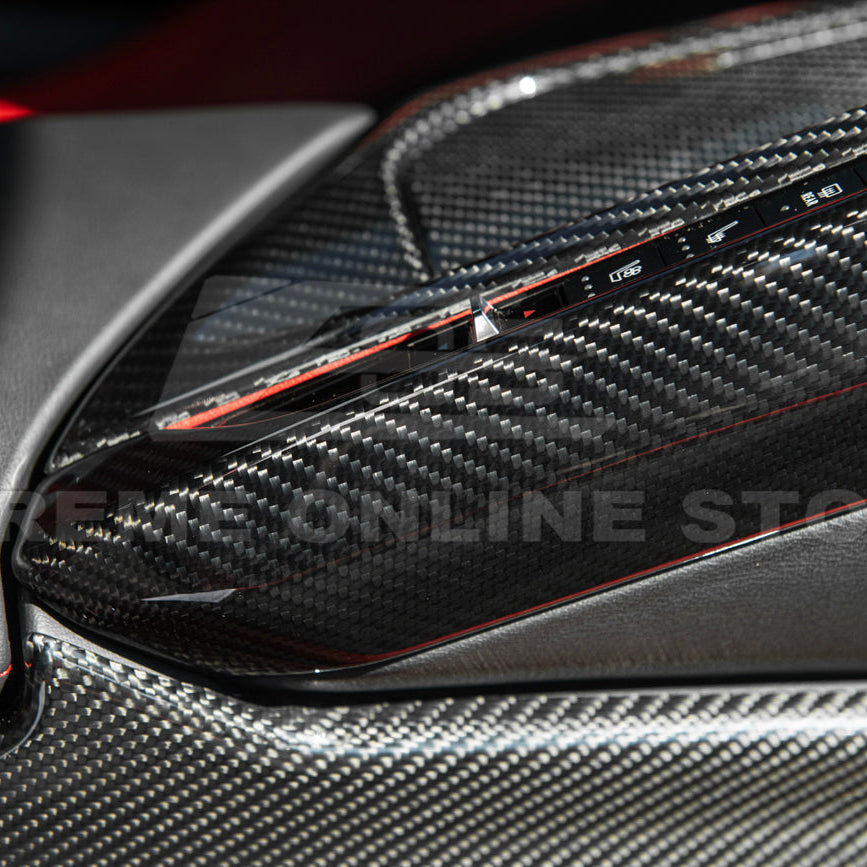 Corvette C8 DRY CARBON FIBER Center Console Armrest Right Trim Panel image 11