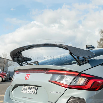 2023-Up Honda Civic Type-R Carbon Fiber Rear High Wing Spoiler image 5