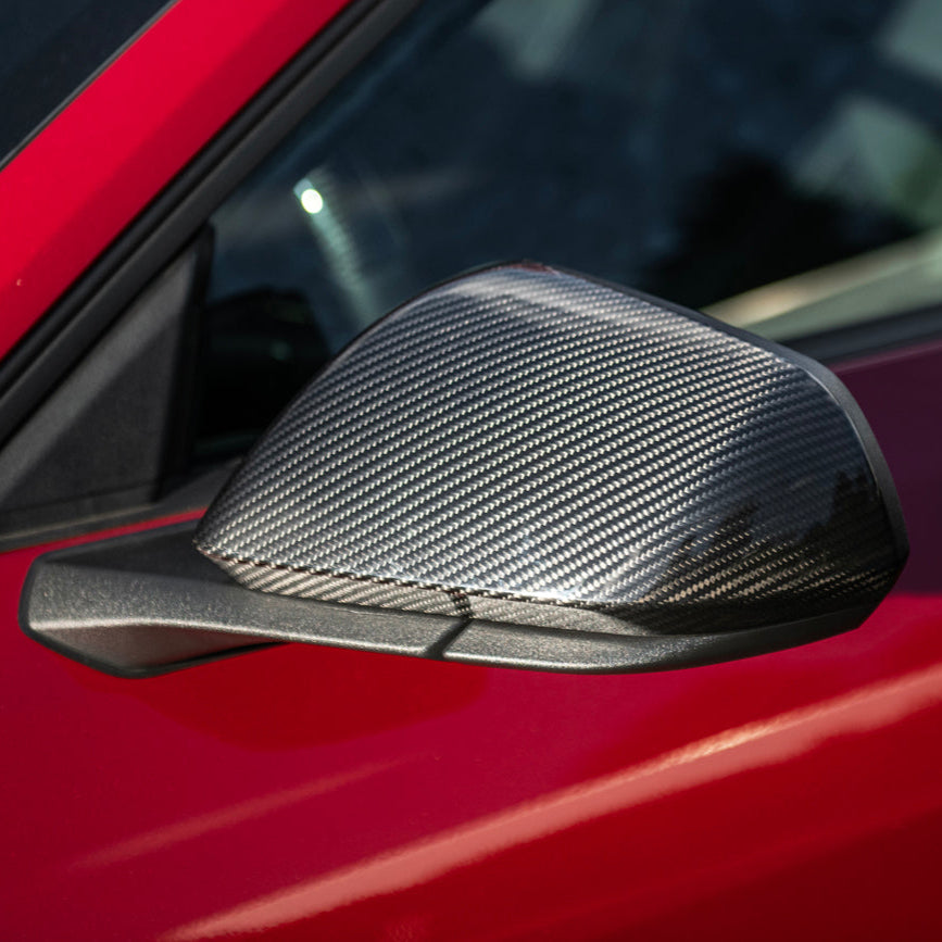 2024-Up Ford Mustang DRY CARBON FIBER Mirror Cap Cover Pair image 2
