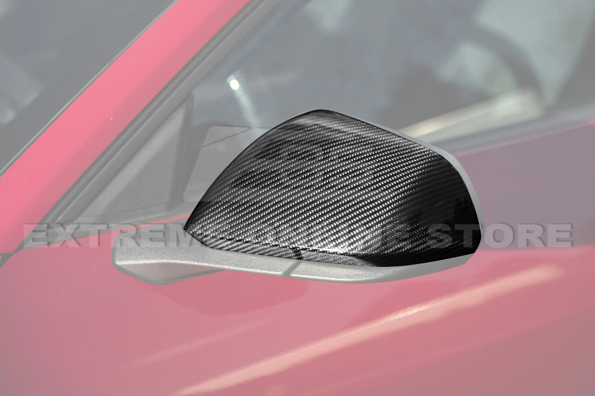 2024-Up Ford Mustang DRY CARBON FIBER Mirror Cap Cover Pair image 3