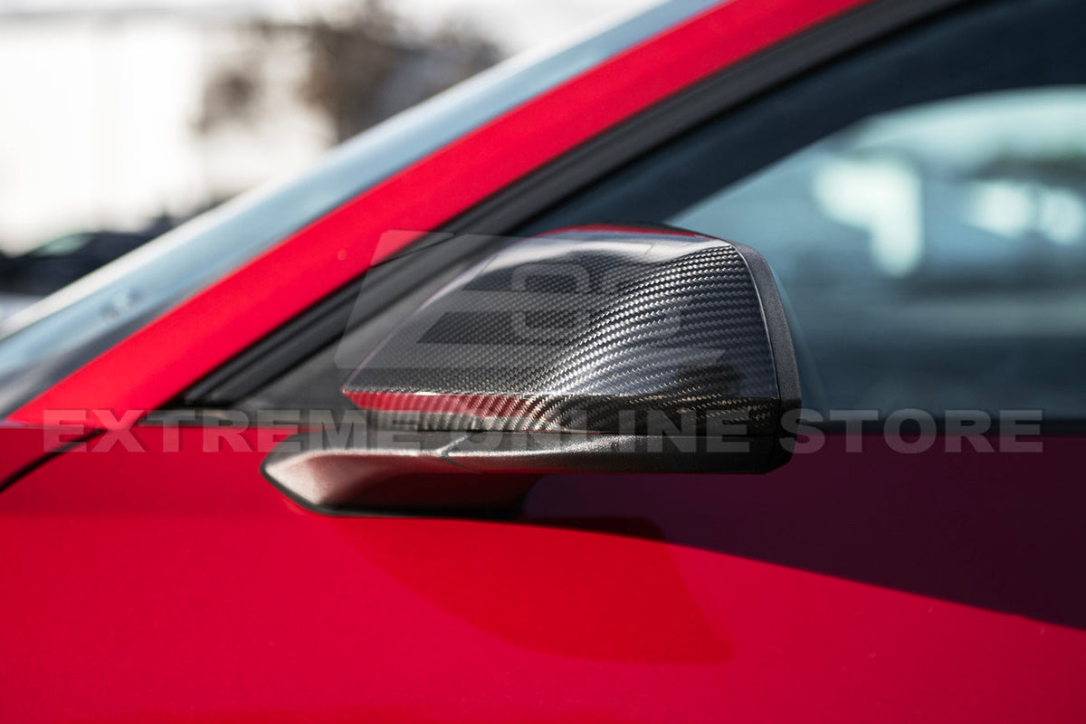 2024-Up Ford Mustang DRY CARBON FIBER Mirror Cap Cover Pair image 4