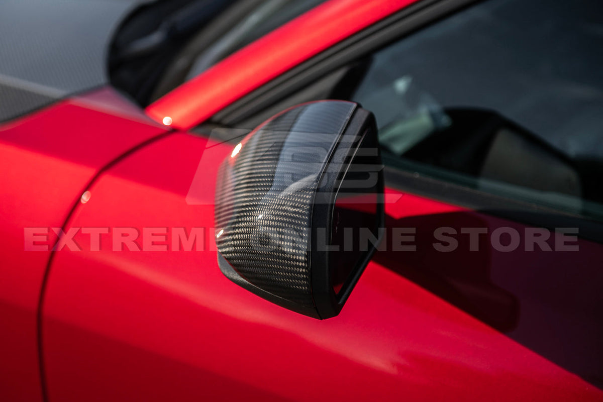 2024-Up Ford Mustang DRY CARBON FIBER Mirror Cap Cover Pair image 5