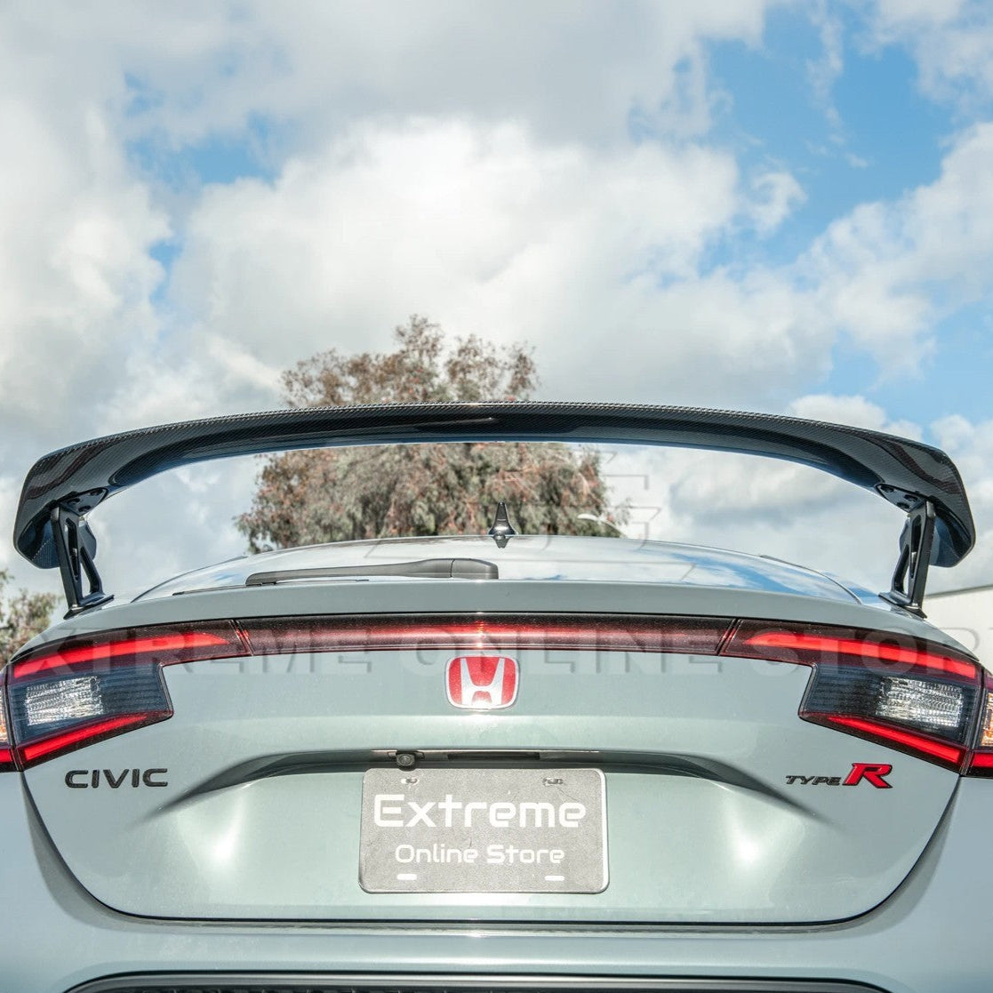 2023-Up Honda Civic Type-R Carbon Fiber Rear High Wing Spoiler image 8