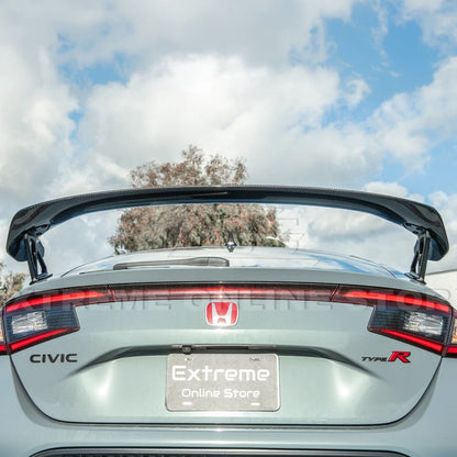 2023-Up Honda Civic Type-R Carbon Fiber Rear High Wing Spoiler image 8
