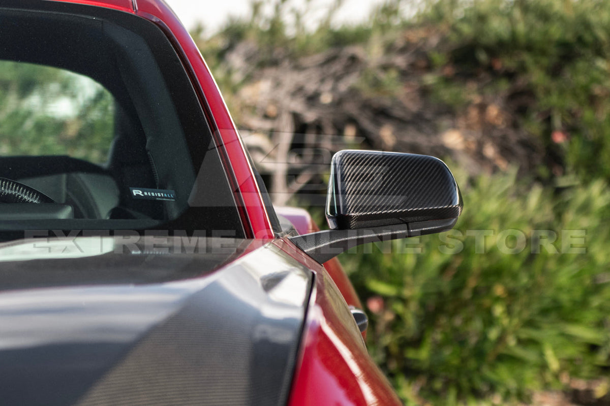 2024-Up Ford Mustang DRY CARBON FIBER Mirror Cap Cover Pair image 6