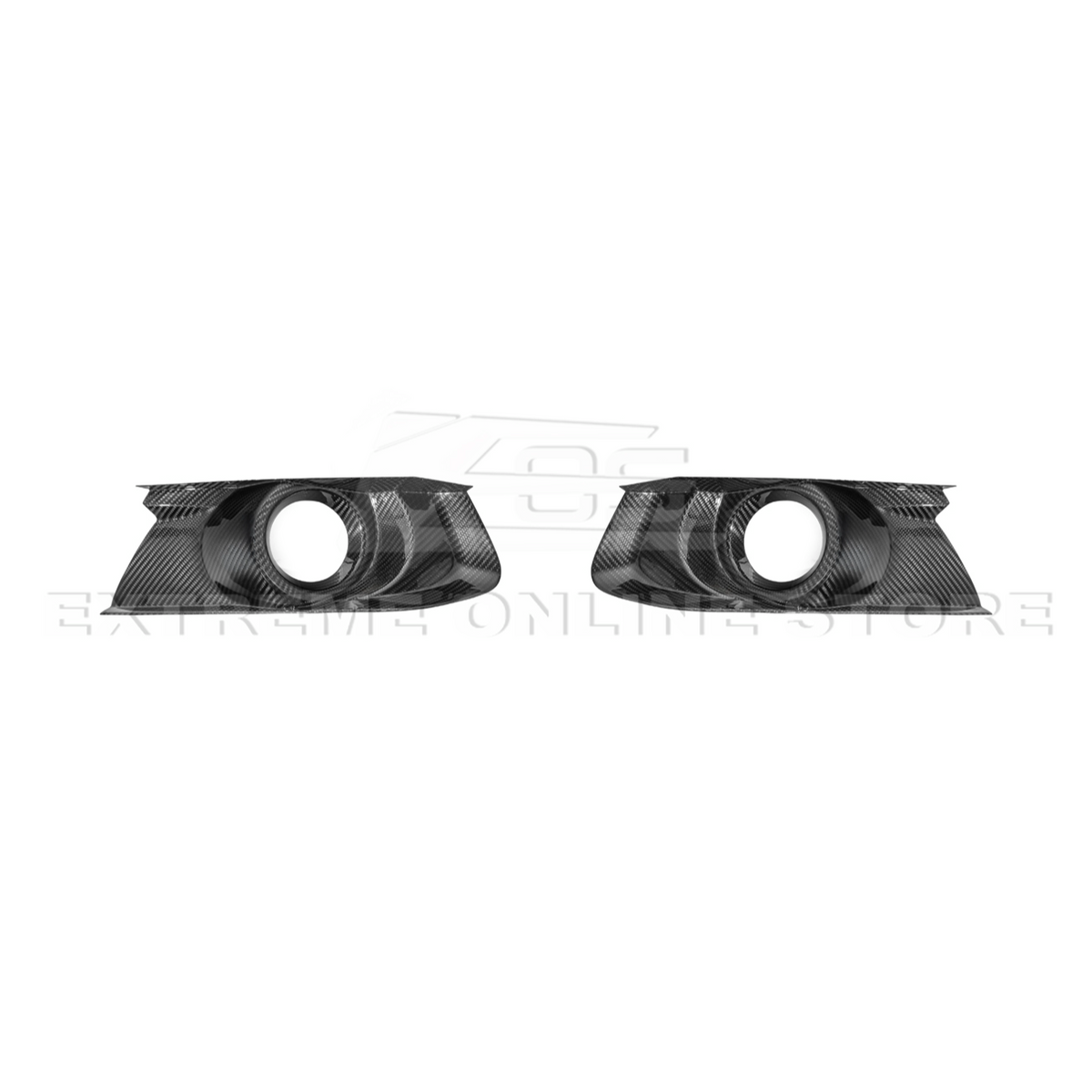 2015-17 Ford Mustang DRY CABON FIBER Front Bumper Fog Light Bezel Cover Pair image 13