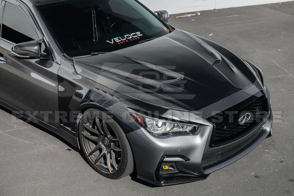 2014-Up Infiniti Q50 Front Vented Hood image 4