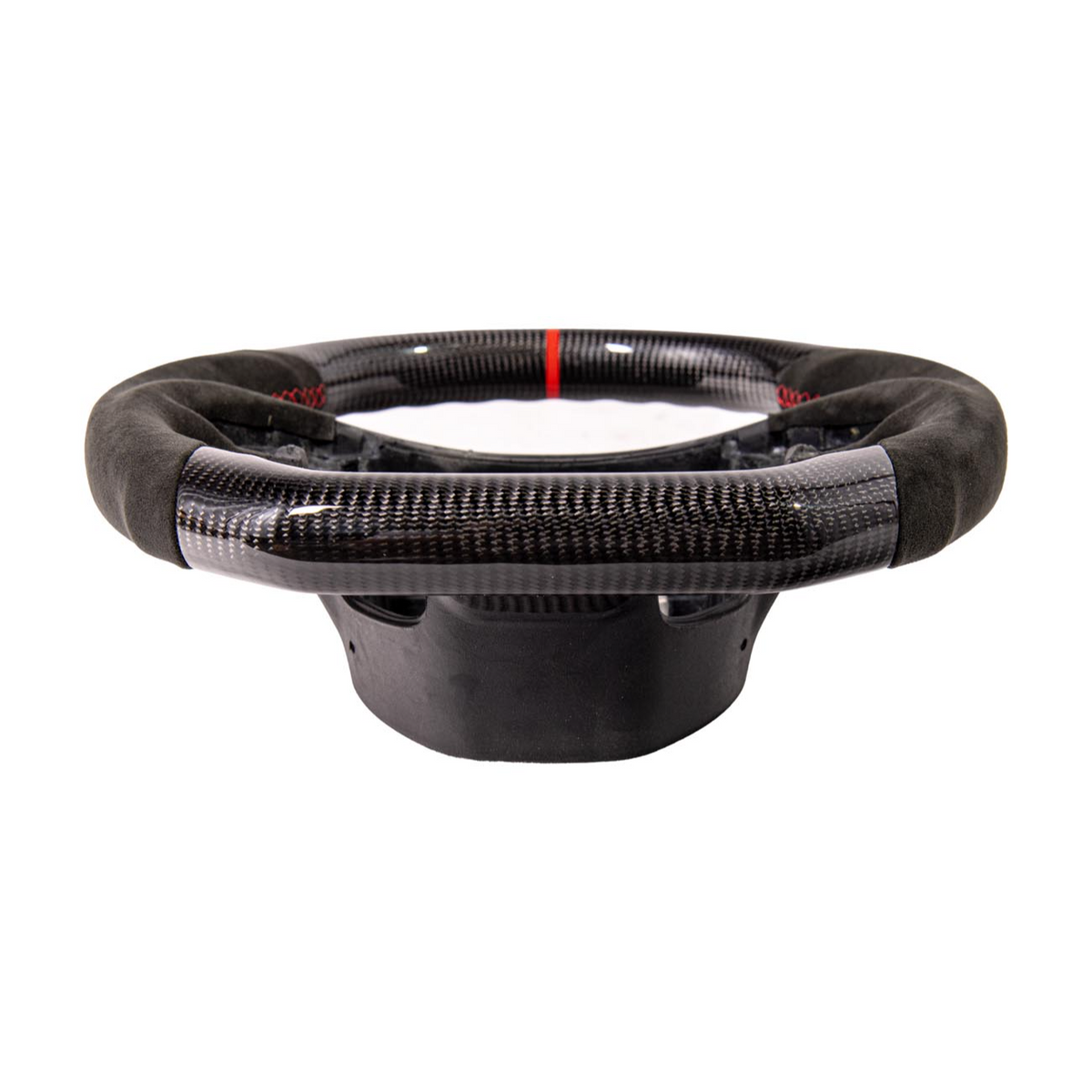 Chevrolet Corvette C7 Black Leather Red Stitching Carbon Fiber Steering Wheel image 18