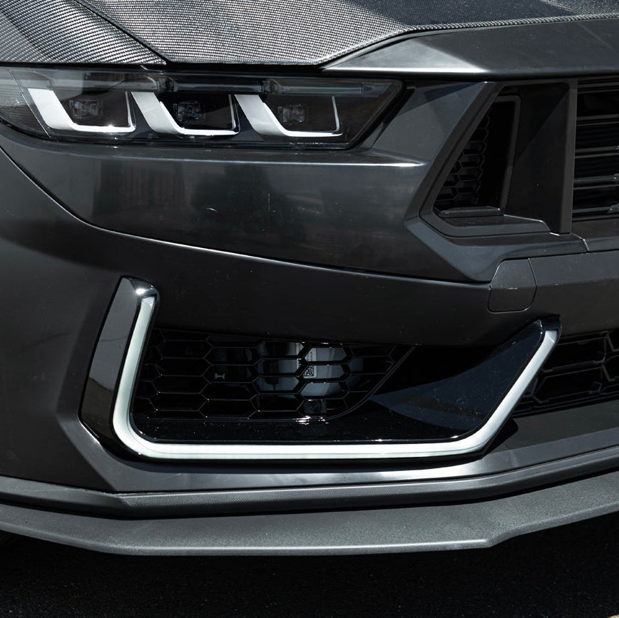 2024-Up Mustang | Dark Horse Style Front Bumper Cover Lip w/ LED Side Grille image 15