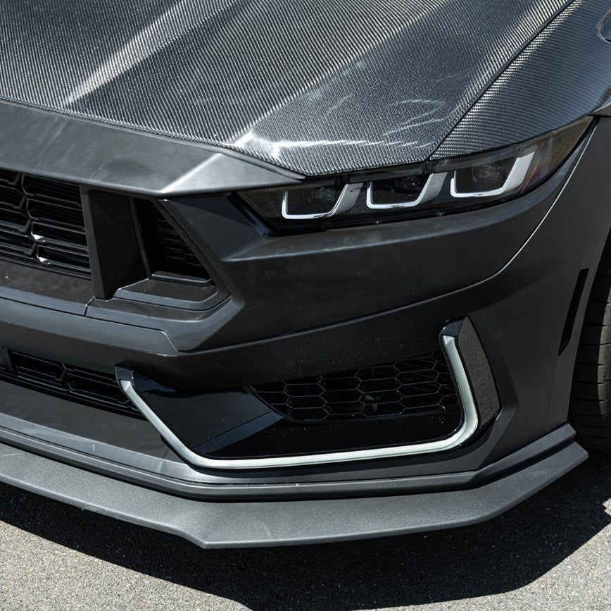 2024-Up Mustang | Dark Horse Style Front Bumper Cover Lip w/ LED Side Grille image 17