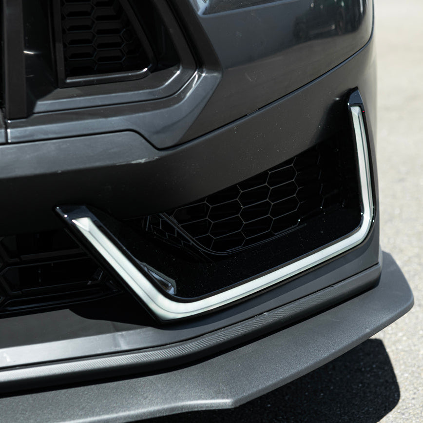 2024-Up Mustang | Dark Horse Style Front Bumper Cover Lip w/ LED Side Grille image 18