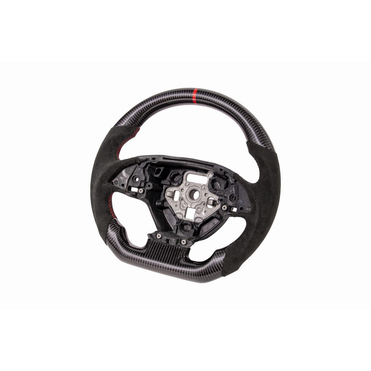 Chevrolet Corvette C7 Black Leather Red Stitching Carbon Fiber Steering Wheel image 22