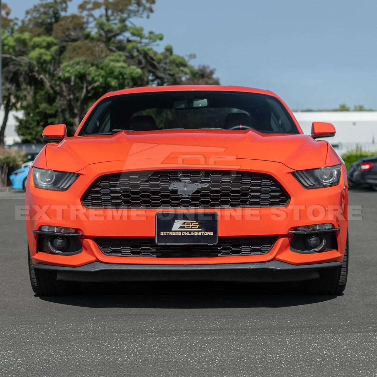 2015-17 Ford Mustang DRY CARBON FIBER Front Bumper Fog Light Eyebrow Trim Pair image 5