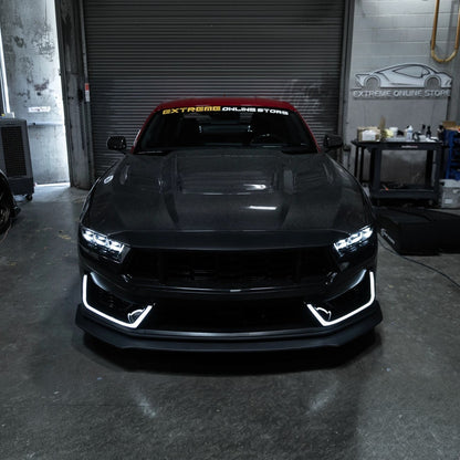 2024-Up Mustang | Dark Horse Style Front Bumper Cover Lip w/ LED Side Grille image 5