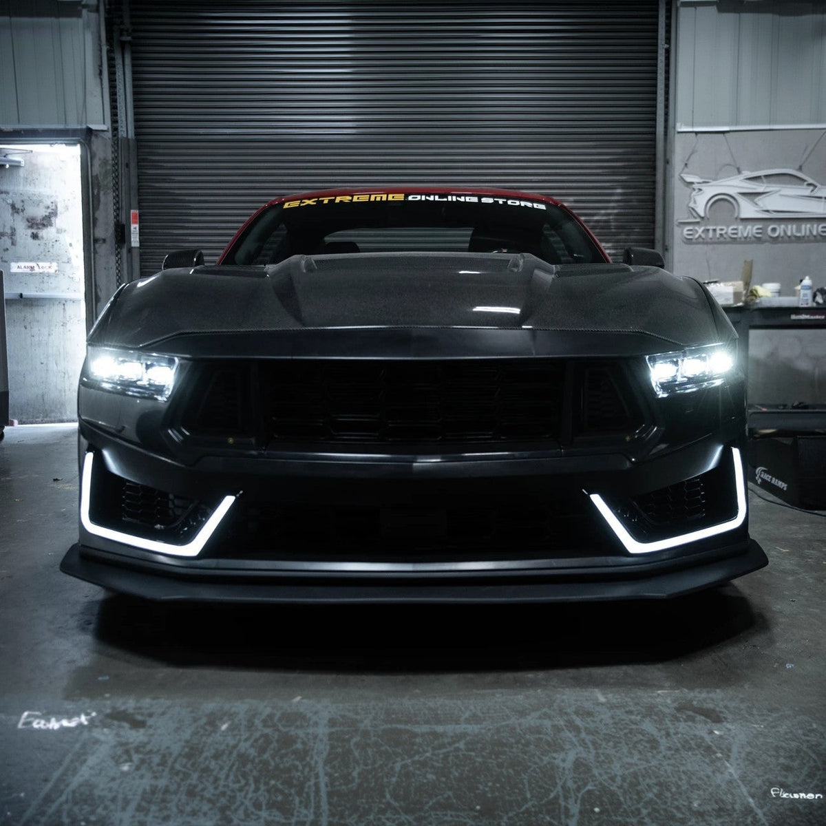 2024-Up Mustang | Dark Horse Style Front Bumper Cover Lip w/ LED Side Grille image 6