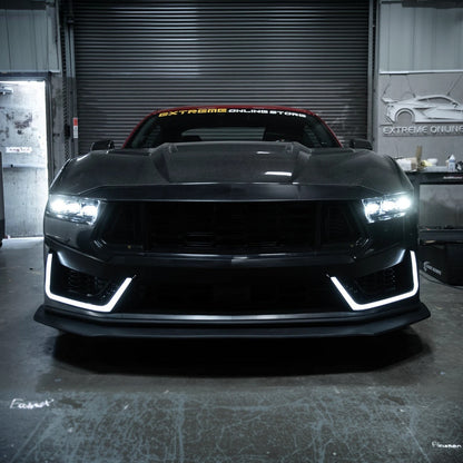 2024-Up Mustang | Dark Horse Style Front Bumper Cover Lip w/ LED Side Grille image 6