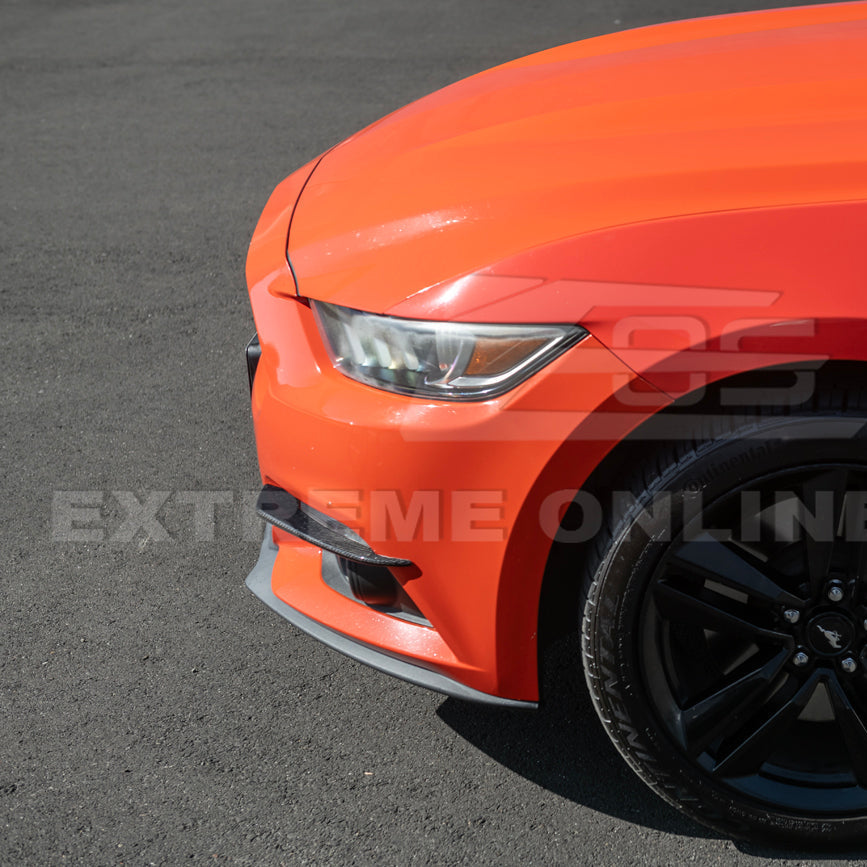2015-17 Ford Mustang DRY CARBON FIBER Front Bumper Fog Light Eyebrow Trim Pair image 10