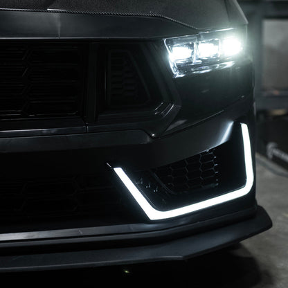 2024-Up Mustang | Dark Horse Style Front Bumper Cover Lip w/ LED Side Grille image 8