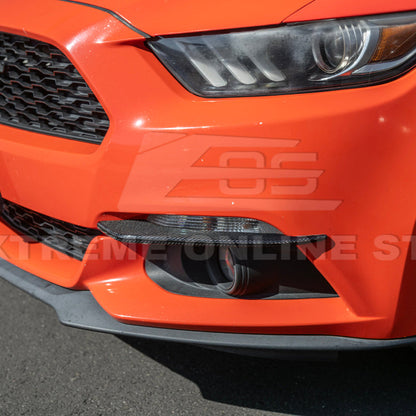 2015-17 Ford Mustang DRY CARBON FIBER Front Bumper Fog Light Eyebrow Trim Pair image 12