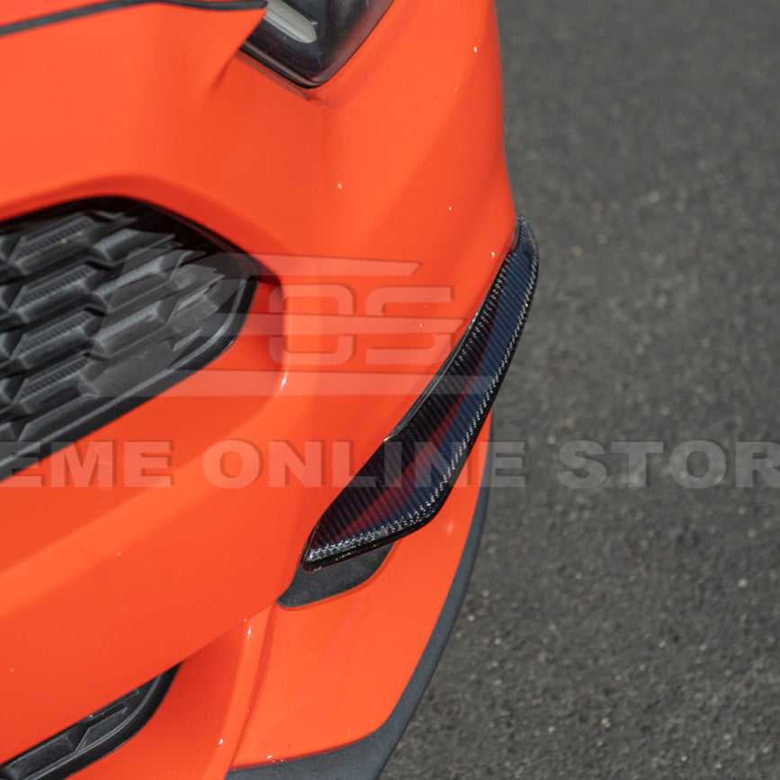 2015-17 Ford Mustang DRY CARBON FIBER Front Bumper Fog Light Eyebrow Trim Pair image 14