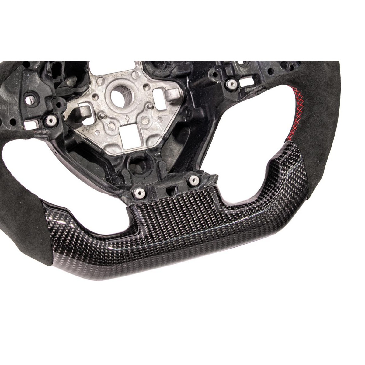 Chevrolet Corvette C7 Black Leather Red Stitching Carbon Fiber Steering Wheel image 17