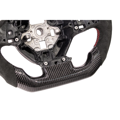 Chevrolet Corvette C7 Black Leather Red Stitching Carbon Fiber Steering Wheel image 17