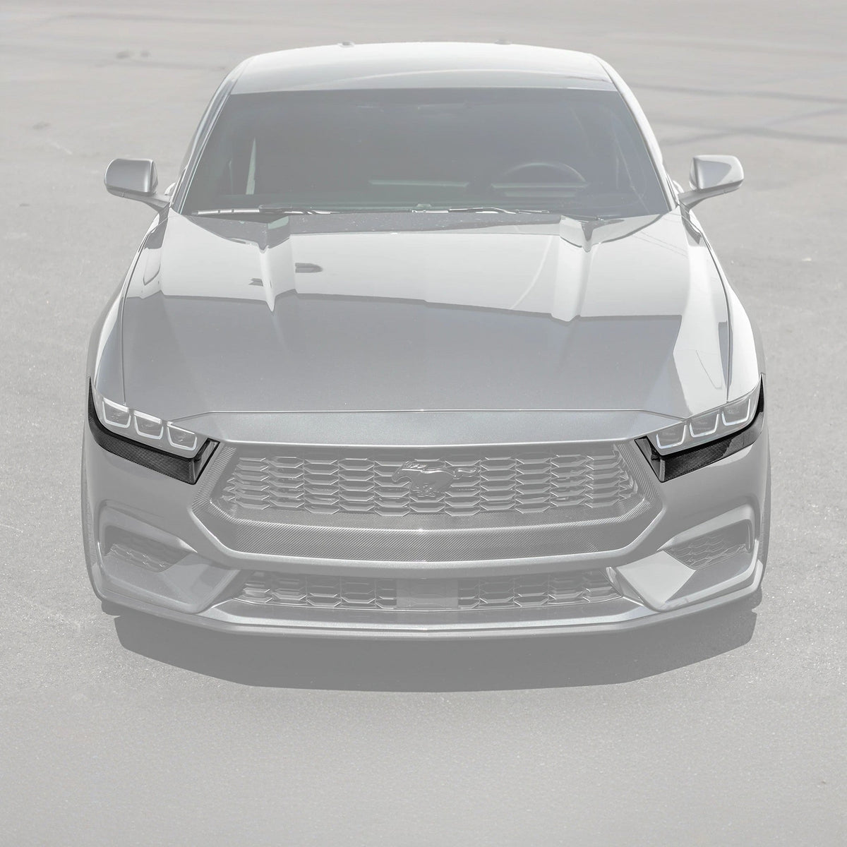 2024-Up Ford Mustang DRY CARBON FIBER Headlight Eyebrow Trim Cover Pair image 2