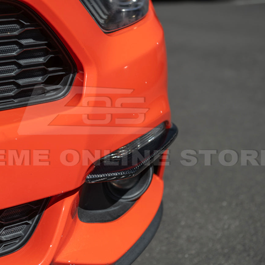 2015-17 Ford Mustang DRY CARBON FIBER Front Bumper Fog Light Eyebrow Trim Pair image 15
