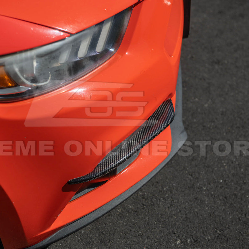 2015-17 Ford Mustang DRY CARBON FIBER Front Bumper Fog Light Eyebrow Trim Pair image 17