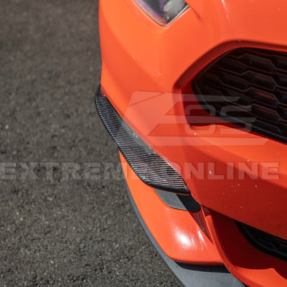 2015-17 Ford Mustang DRY CARBON FIBER Front Bumper Fog Light Eyebrow Trim Pair image 18