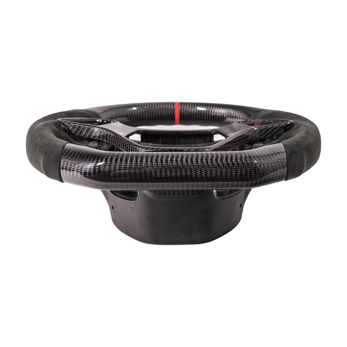 Chevrolet Corvette C7 Black Leather Red Stitching Carbon Fiber Steering Wheel image 26