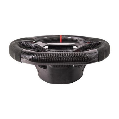 Chevrolet Corvette C7 Black Leather Red Stitching Carbon Fiber Steering Wheel image 26