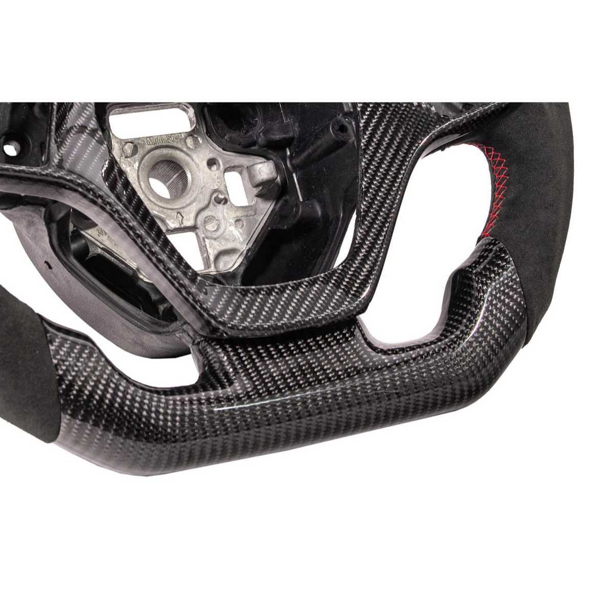 Chevrolet Corvette C7 Black Leather Red Stitching Carbon Fiber Steering Wheel image 25