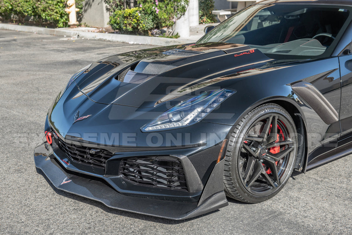 Chevrolet Corvette C7 ZR1 DRY CARBON FIBER Front Splitter Winglet image 5