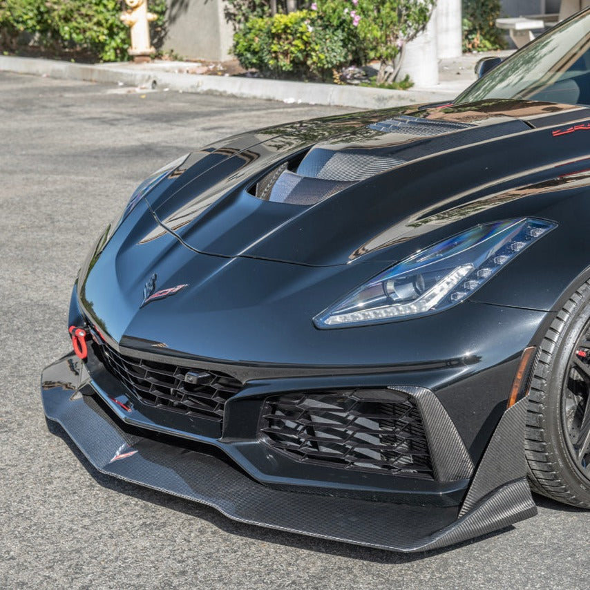 Chevrolet Corvette C7 ZR1 DRY CARBON FIBER Front Splitter Winglet image 3