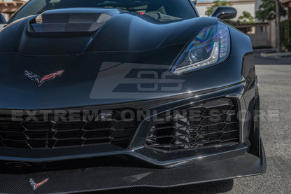 Chevrolet Corvette C7 ZR1 DRY CARBON FIBER Bumper Vent Brows Insert image 7