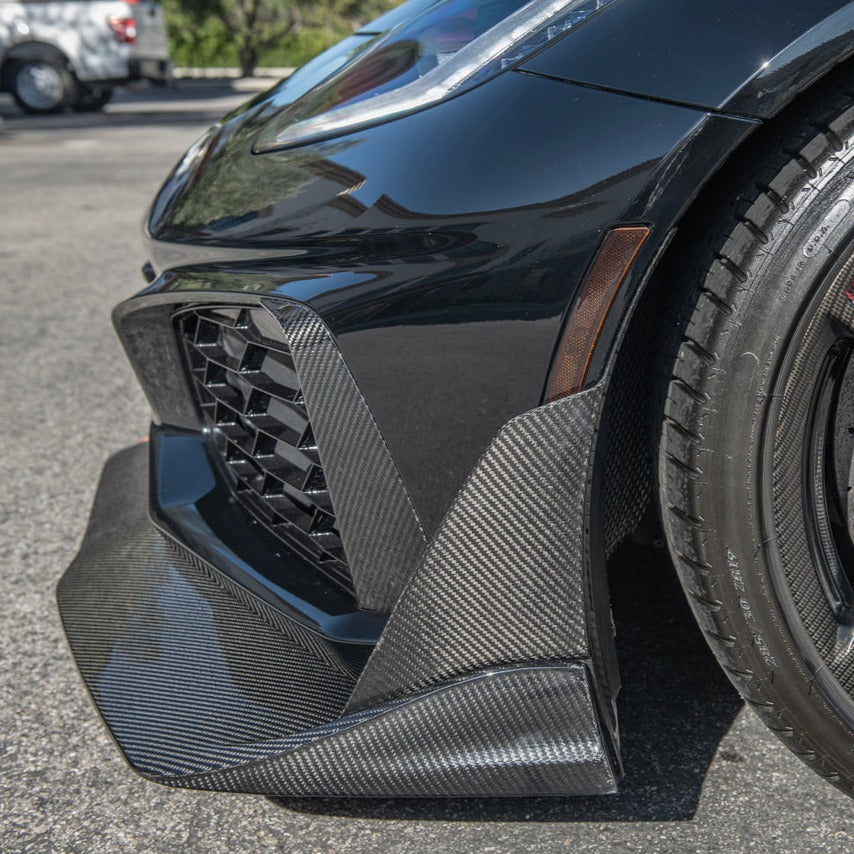 Chevrolet Corvette C7 ZR1 DRY Carbon Fiber Front Splitter Winglet Extension image 3