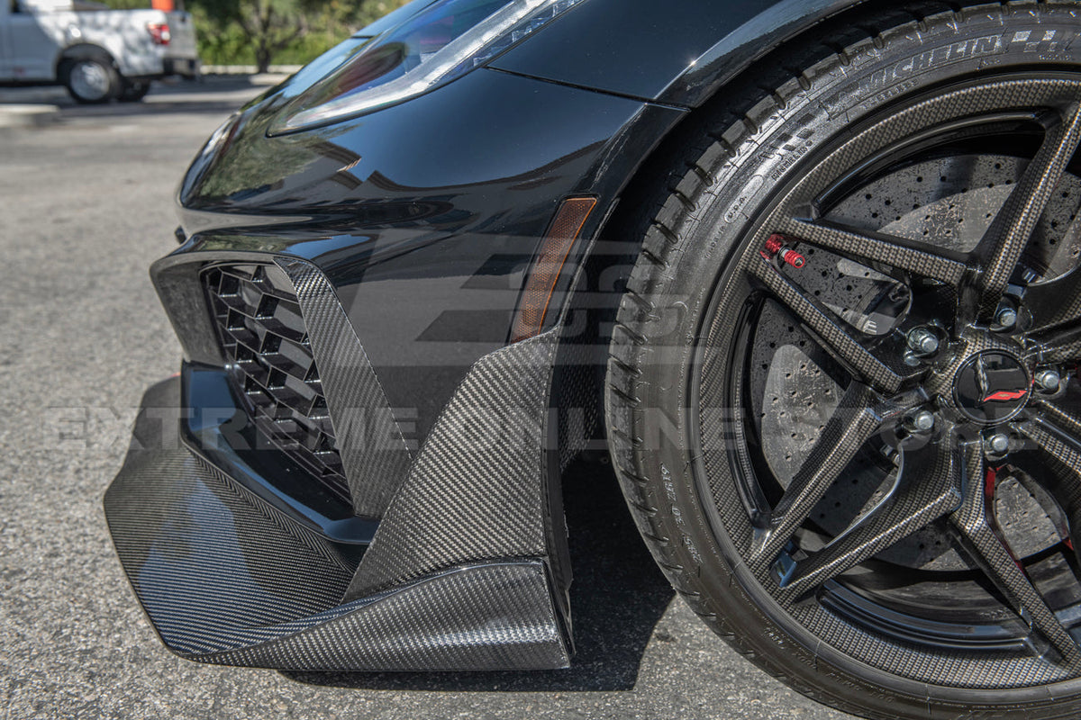Chevrolet Corvette C7 ZR1 DRY CARBON FIBER Front Splitter Winglet image 7