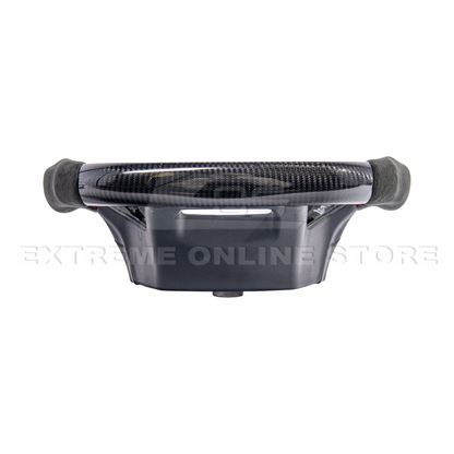 2021-Up Ford F-150 CARBON FIBER Alcantara Leather Red Stripe Steering Wheel image 6