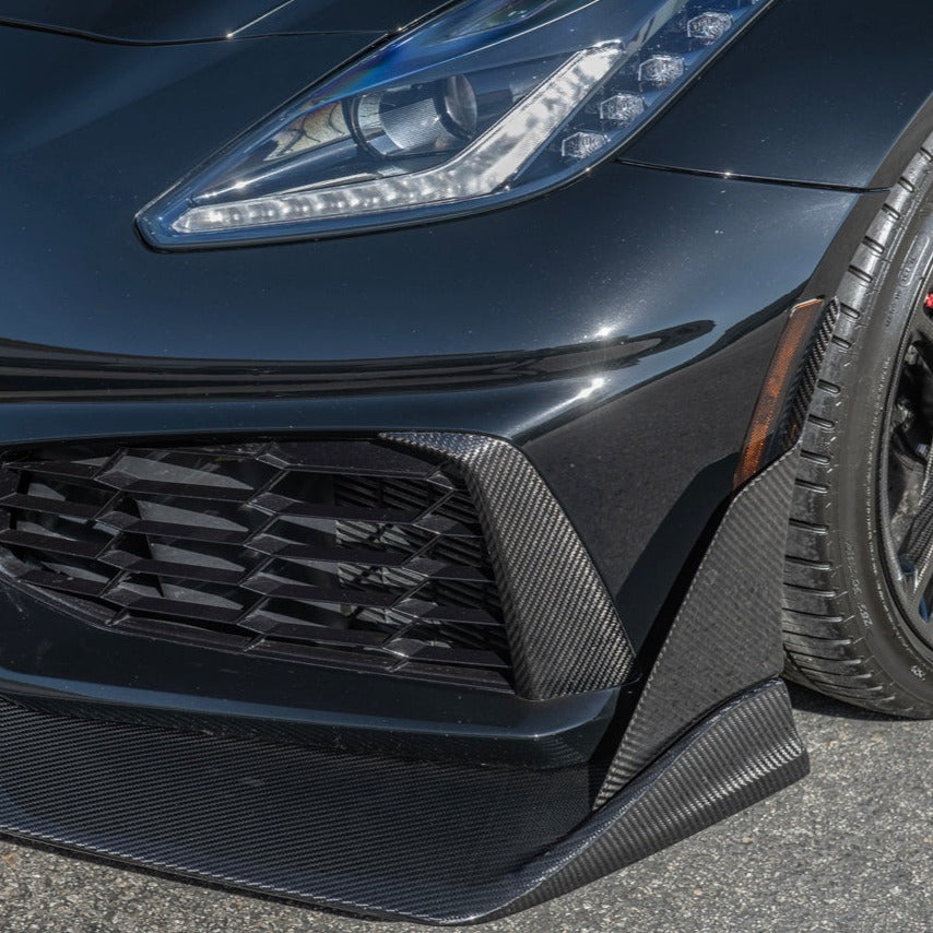 Chevrolet Corvette C7 ZR1 DRY CARBON FIBER Bumper Vent Brows Insert image 2