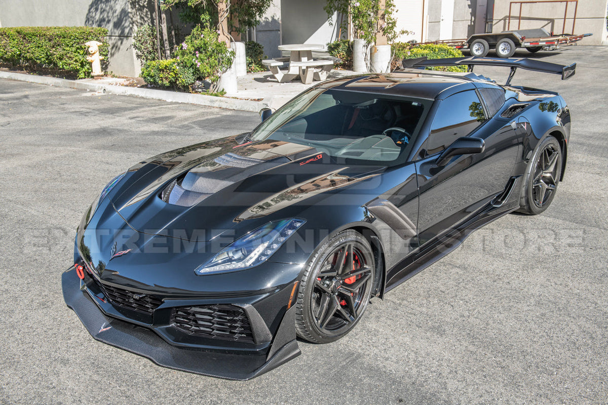Chevrolet Corvette C7 ZR1 DRY Carbon FIBER Hood Cowl Louver Cover image 6