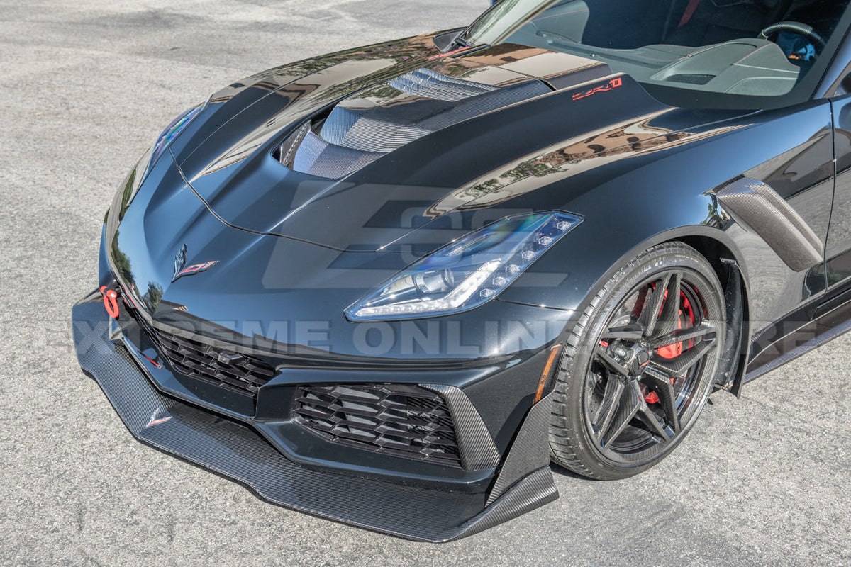 Chevrolet Corvette C7 ZR1 DRY Carbon FIBER Hood Cowl Louver Cover image 7