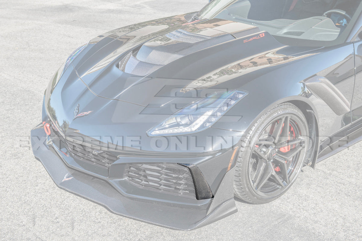 Chevrolet Corvette C7 ZR1 DRY CARBON FIBER Bumper Vent Brows Insert image 9