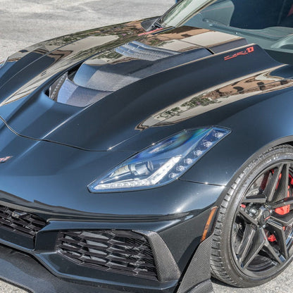 Chevrolet Corvette C7 ZR1 DRY Carbon FIBER Hood Cowl Louver Cover image 3